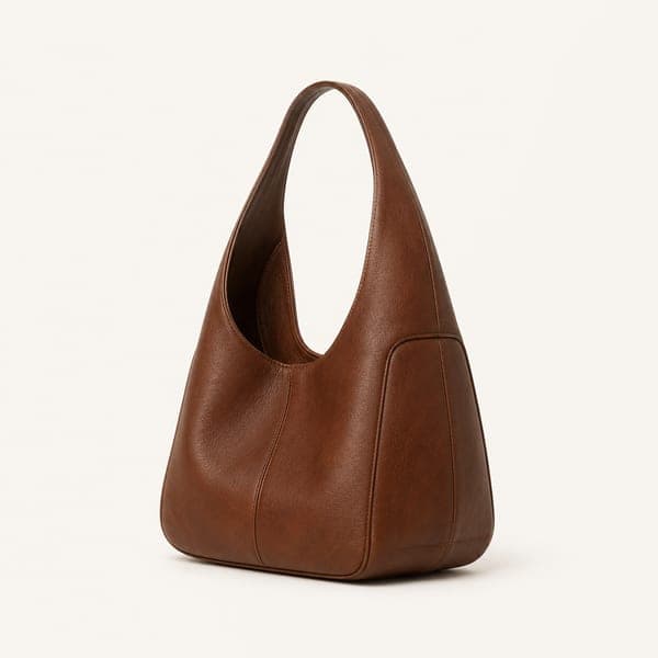 Brown leather shoulder bag