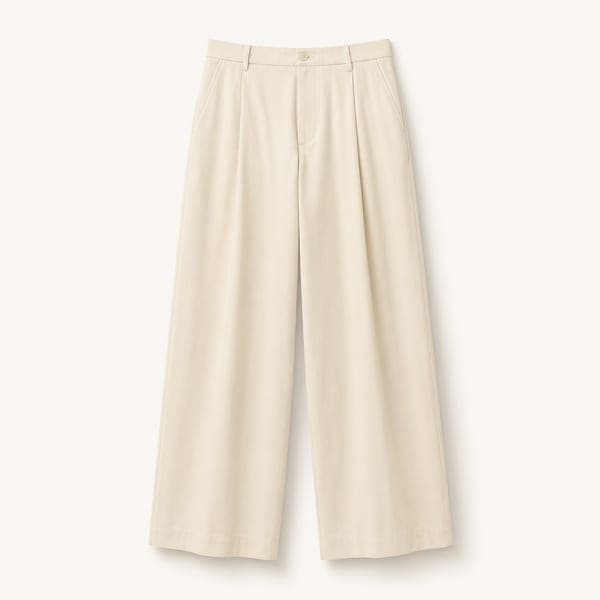 Cream wide-leg trousers