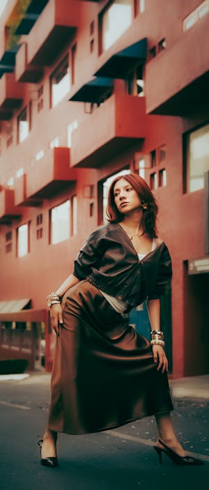 Friday — brown leather + silk