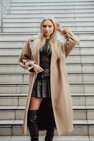 Monday — wool coat on steps